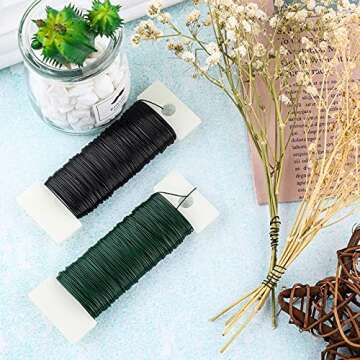 Fovths Floral Wire 32 Yards Craft Wire for Wreaths