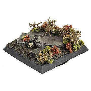 War World Gaming 5 x Square Miniature Bases & Scenery Kit – 28mm Fantasy Wargame Themed Tabletop L...