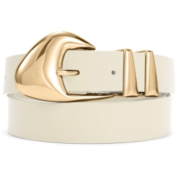 Stylish XZQTIVE Women's Leather Belts with Gold Buckle