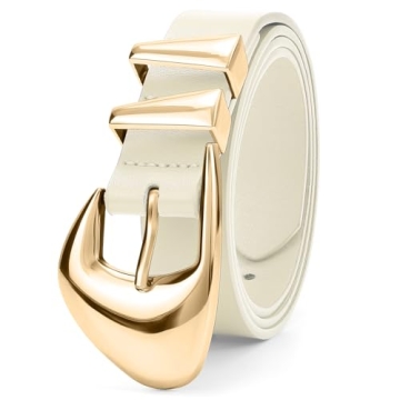 Stylish XZQTIVE Women's Leather Belts with Gold Buckle