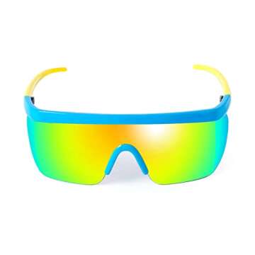Tipsy Elves Neon Blue Jam Blasters Sport Style Reflective Sunglasses