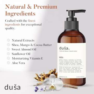 DUSA Premium Hand Cream for Women Santal – 8 oz Natural Moisturizing Hand Cream Women Love – Thi...