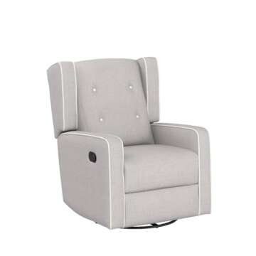 Swivel Rocker Recliner Chair, Nursery Glider Chair, Nursery Rocking Chairs, Manual Reclining Chair, Grey