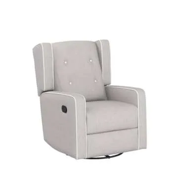 Swivel Rocker Recliner Chair, Nursery Glider Chair, Nursery Rocking Chairs, Manual Reclining Chair, Grey