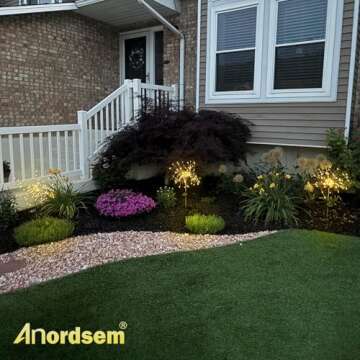 Anordsem Solar Garden Lights Outdoor: Fairy Fireworks Light Waterproof for Yard Decorative Outside - Firefly Starbuck LED Lighting Patio Pathway House Decorations