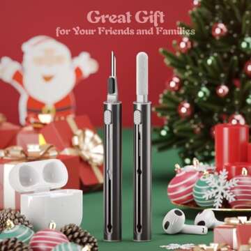 Hyashee Cleaner Kit for Airpods Pro 1 2 3 Multi-Function Cleaning Pen with Soft Brush Flocking Sponge for Bluetooth Earphones Case Cleaning Tools Black