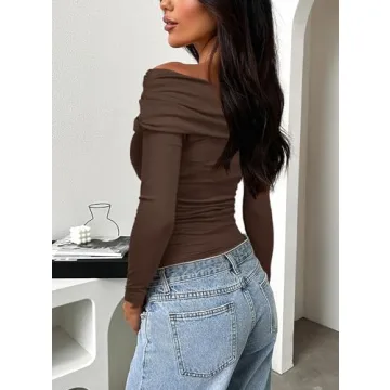Chic Darong Women's Off Shoulder Long Sleeve Top