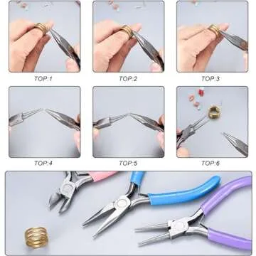 3 Pcs Jewelry Pliers Set - Needle Nose, Round Nose and Wire Cutters for Jewelry Making, Repair and Crafts，Wire Wrapping Beading Crafts Pliers