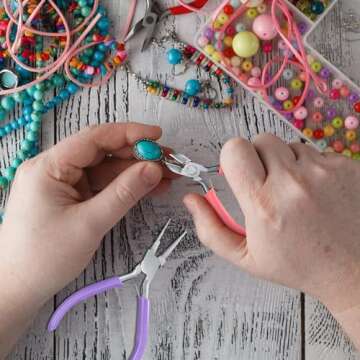 3 Pcs Jewelry Pliers Set - Needle Nose, Round Nose and Wire Cutters for Jewelry Making, Repair and Crafts，Wire Wrapping Beading Crafts Pliers