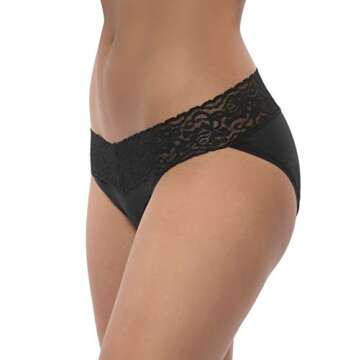 Felina Stretchy Lace Trimmed Bikini Underwear - Sexy Underwear for Women, Bikini Panties, Seamless Panties (5-Pack)