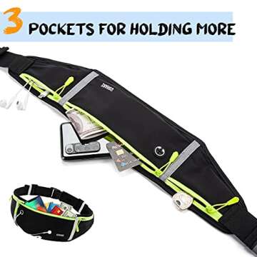 USHAKE Slim Running Belt, Workout Fanny Pack for Men Women,Exercise Waist Pack for Apple iPhone Hold...
