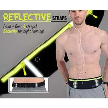 USHAKE Slim Running Belt, Workout Fanny Pack for Men Women,Exercise Waist Pack for Apple iPhone Holder, Runner Belt for Running Walking Cycling Camping Gym