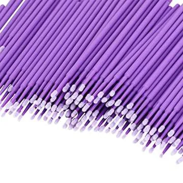 Tbestmax Micro Applicator Brush Set 500 Pcs - Elegant Purple Swabs for Precision Makeup & Crafts