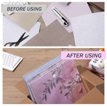 Henoyso Scrapbook Paper Organizer Set of 12 Clear Storage