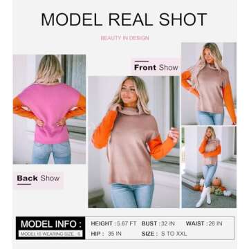 Stylish Dokotoo Color Block Pullover Sweater for Women