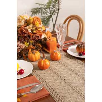Socomi Burlap Table Runner for Boho Rustic Decor
