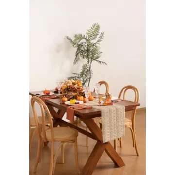 Socomi Burlap Table Runner for Boho Rustic Decor