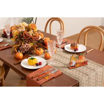 Socomi Burlap Table Runner for Boho Rustic Decor