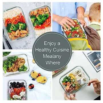 VERONES 10 Pack Glass Meal Prep Containers - Airtight & Durable