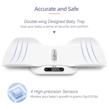 TIPRE Baby Weight Scale, Infant Scale with Detachable Tray, Pet Scale for Cat Dog, Multiple Weighing Scale for Toddler, Children, Pet and Adult Auto-Rotation LED Screen, Up to 400lb/180kg
