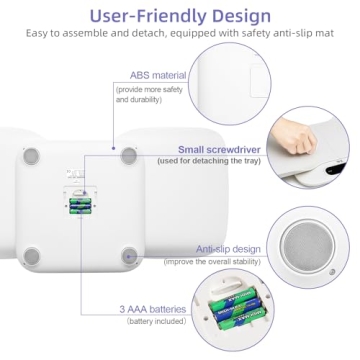 TIPRE Baby Weight Scale, Infant Scale with Detachable Tray, Pet Scale for Cat Dog, Multiple Weighing Scale for Toddler, Children, Pet and Adult Auto-Rotation LED Screen, Up to 400lb/180kg