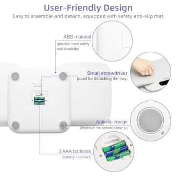 TIPRE Baby Weight Scale, Infant Scale with Detachable Tray, Pet Scale for Cat Dog, Multiple Weighing Scale for Toddler, Children, Pet and Adult Auto-Rotation LED Screen, Up to 400lb/180kg