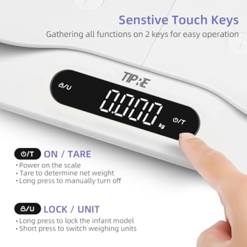 TIPRE Baby Weight Scale, Infant Scale with Detachable Tray, Pet Scale for Cat Dog, Multiple Weighing Scale for Toddler, Children, Pet and Adult Auto-Rotation LED Screen, Up to 400lb/180kg
