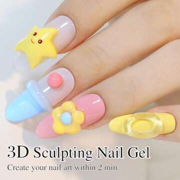 Double Rhythm 3D Nail Gel Clear Solid Sculpting Gel for Nail Art Non-Sticky Hard Gel for Building Ca...