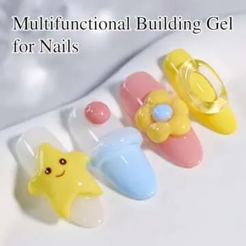 Double Rhythm 3D Nail Gel Clear Solid Sculpting Gel for Nail Art Non-Sticky Hard Gel for Building Carving Molding Nail Extension Soak Off UV/LED Nail Art Salon Home DIY 0.5 Oz (Clear)