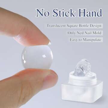 Double Rhythm 3D Nail Gel Clear Solid Sculpting Gel for Nail Art Non-Sticky Hard Gel for Building Carving Molding Nail Extension Soak Off UV/LED Nail Art Salon Home DIY 0.5 Oz (Clear)