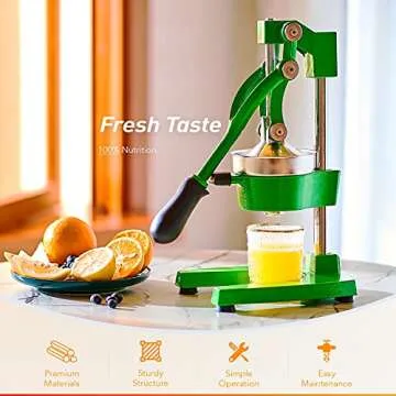 CO-Z Hand Press Juicer Machine - Manual Citrus Juicer for Fresh Juice from Oranges, Limes, and More!