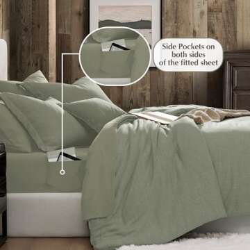 Geniospin King Size Comforter Set in Sage Green - Luxurious Bedding