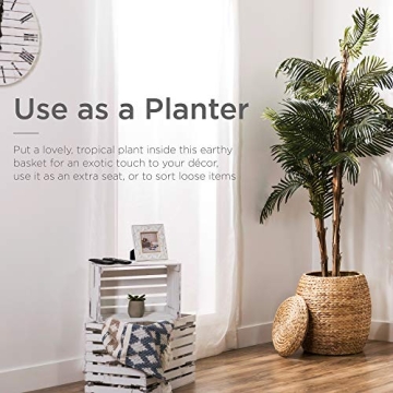 Vintage Hyacinth Storage Basket with Lid for Home Organization