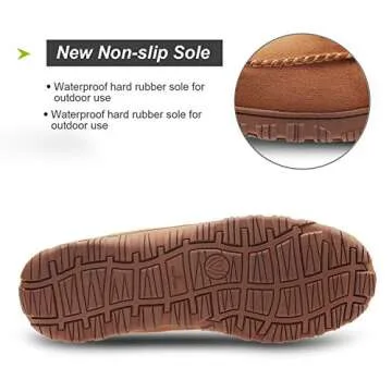 LA PLAGE Mens Slippers Moccasin Memory Foam Warm Plush House Slippers, Indoor Outdoor Comfortable Winter House Shoes 11 US Brown