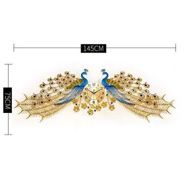 Luxury QIAOXIAOFEI Double-Headed Peacock Wall Clock