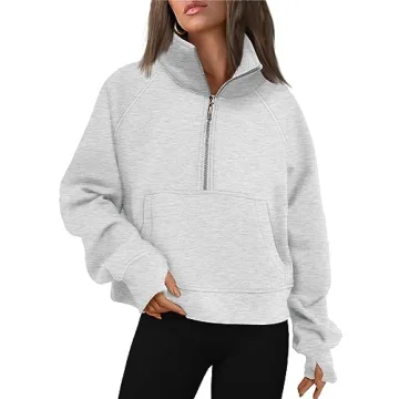 AUTOMET Women's Half Zip Cropped Pullover Hoodies – 2024 Fall Fashion