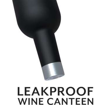 BrüMate Winesulator 25 Oz Triple-Walled Insulated Wine Canteen Made of Stainless Steel, 24-Hour Temperature Retention, Shatterproof, Comes with Silicone Transfer Funnel (Matte Black)