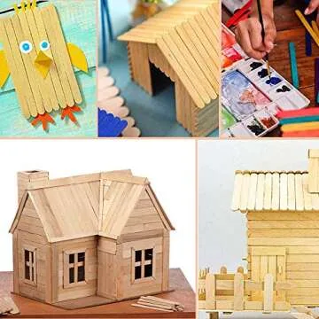 200 Pcs Natural Wooden Food Grade Craft Sticks - Ice Cream Stick - Popsicle - 4.5 inch Length - Suit Crafting, Stirring, Paddle, Waxing, Small Ice Pop Stick for DIY Kids Popcicle - Apremont