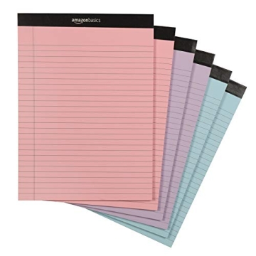 6-Pack Multicolor Wide Ruled Perforated Note Pads