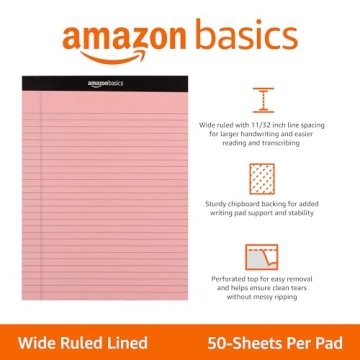 6-Pack Multicolor Wide Ruled Perforated Note Pads