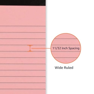 6-Pack Multicolor Wide Ruled Perforated Note Pads