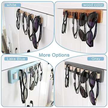 FINDAMAZE Sunglasses Organizer Wall Mounted Wood Holder - Stylish Home Decor