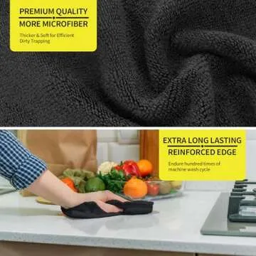 HOMERHYME 8-Pack Premium Microfiber Cleaning Cloths 300GSM