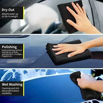 HOMERHYME 8-Pack Premium Microfiber Cleaning Cloths 300GSM