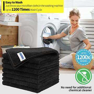HOMERHYME 8-Pack Premium Microfiber Cleaning Cloths 300GSM