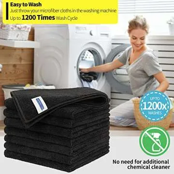 HOMERHYME 8-Pack Premium Microfiber Cleaning Cloths 300GSM