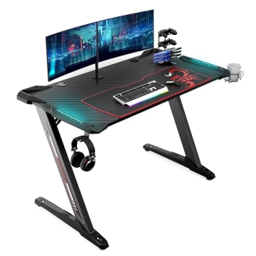 EUREKA ERGONOMIC Z1-S Gaming Desk with RGB LED Lights