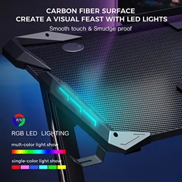 EUREKA ERGONOMIC Z1-S Gaming Desk with RGB LED Lights