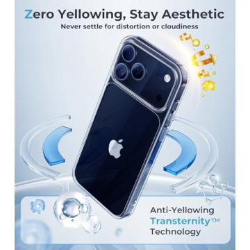 Maledan for iPhone 17 Pro Case - Crystal Clear 17 Pro Phone Case, Shockproof Military Protection Durable Bumper Cover Anti-Yellowing Slim Case for Apple iPhone 17 Accessories Transparent