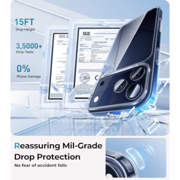 Maledan for iPhone 17 Pro Case - Crystal Clear 17 Pro Phone Case, Shockproof Military Protection Durable Bumper Cover Anti-Yellowing Slim Case for Apple iPhone 17 Accessories Transparent